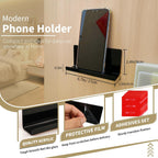 Adhesive Tablet Wall Mounted Phone Holder Acrylic Floating Shelves,eReader Wall Smartphone Holder Stand for Bedroom,Living Room,Dorm,Office Display Shelf (Black)