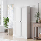 61" Kitchen Pantry Cabinet with 4 Adjustable Shelves - Heavy Duty Freestanding Storage Cabinet for Kitchen, Pantry & Living Room - Tool-Free Assembly, Durable Metal Frame, Space-Saving Design(White)