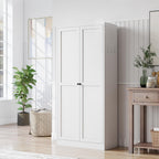 61 Inch White Metal Pantry Cabinet, Freestanding Kitchen Storage Organizer with 4 Adjustable Shelves (110lb Capacity), Heavy Duty Shelving Unit for Pantry, Kitchen, Living Room or Utility Room