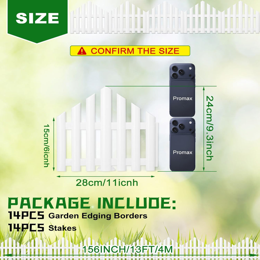 Garden Edging Border No-Dig 13FT White 9.3 Inch Tall Landscape Edging with 14...