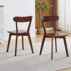 Walnut Solid Wood Louis Dining Chairs Set of 2 for Home Kitchen/Living Room/Apartment