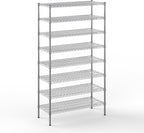 18" Deep x 42" Wide x 74" Height Wire Shelving Kit | 8-Tier | NSF Commercial Storage Rack Unit