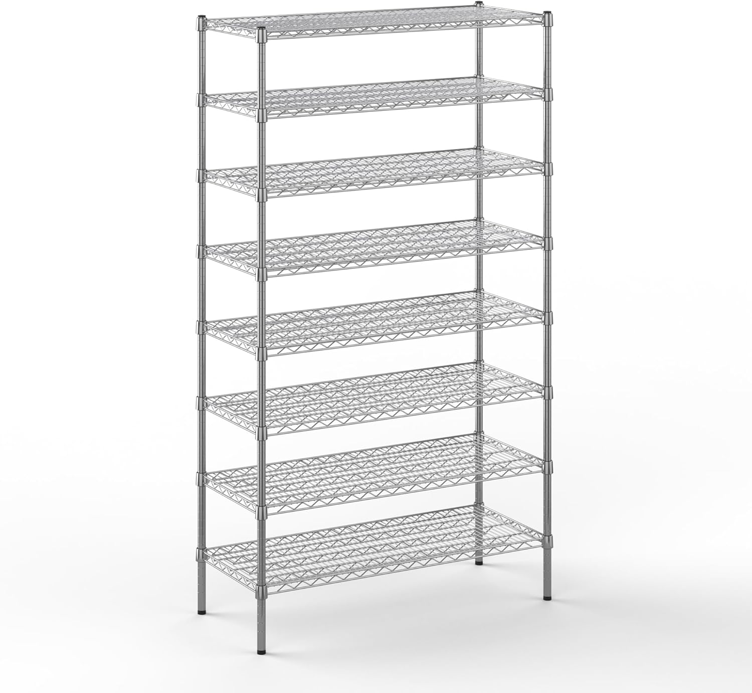 18" Deep x 42" Wide x 74" Height Wire Shelving Kit | 8-Tier | NSF Commercial Storage Rack Unit