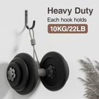 10-Pack Wall Hooks for Hanging Towel/Coat - 22LB Screw in Metal Hanger Wall Mount, for Outdoor, Closet, Door, Bathrooms, for Backpack, Robe, Black