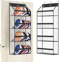 AOODA Clear Over the Door Hat Racks for Baseball Caps, Hold 48 Caps Hat Storage Organizer for Closet Wall, Deep Pockets Hanging Snapback Holder Shelves with 3 Hooks, Black