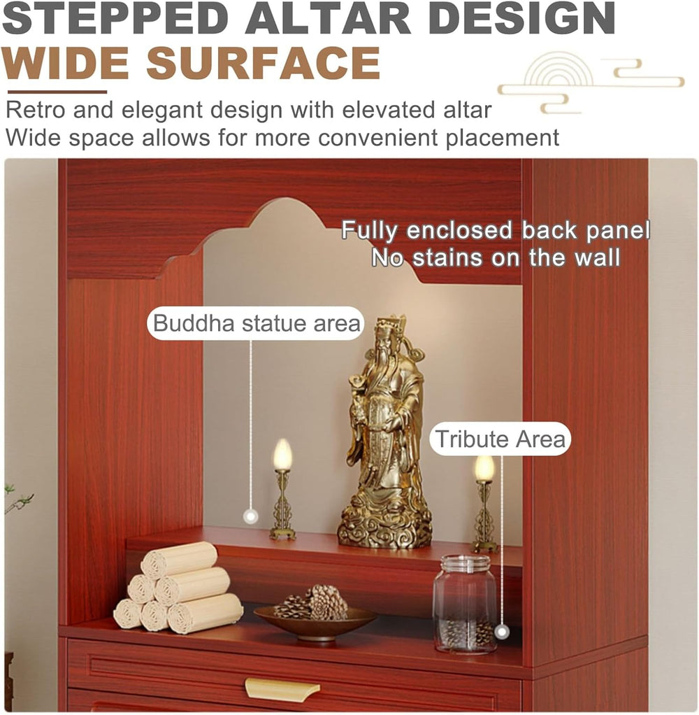 Chinese Cabinet Pedestal Offering Table,Buddhist Prayer,Personal Shrine Stand...