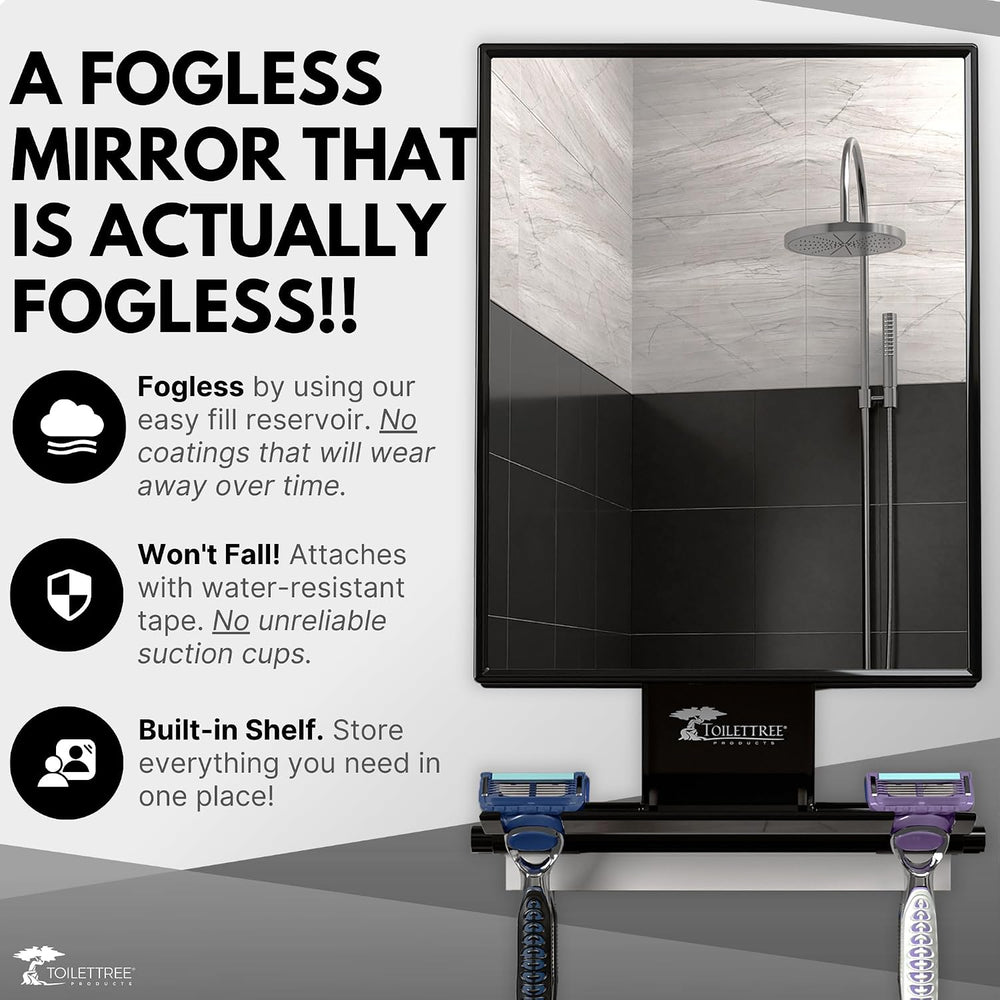 ToiletTree Products Fogless Shower Mirror - Anti-Fog Mirror - Adjustable Shav...