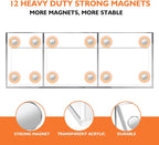 Ameceres Magnetic Pen Holder Classroom Organization Acrylic Marker Holder for Whiteboard Refrigerator Locker Accessories Pencil Dry Erase Marker Basket (3 Compartments * 1)