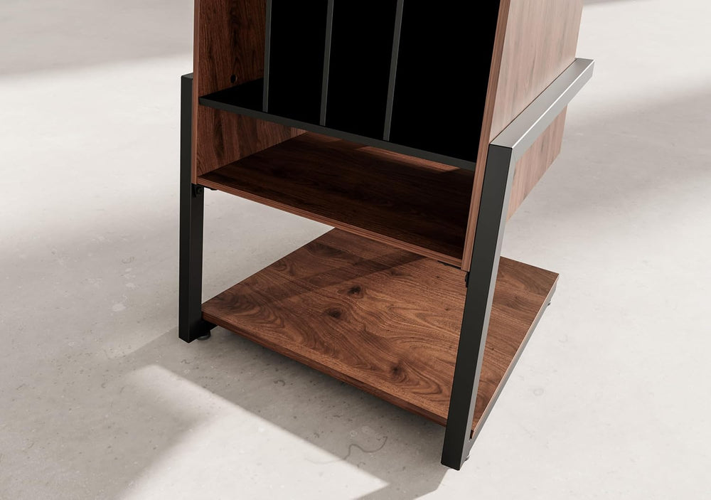 FITUEYES Record Player Stand with Storage for 120 Vinyl Records, Walnut | Vin...