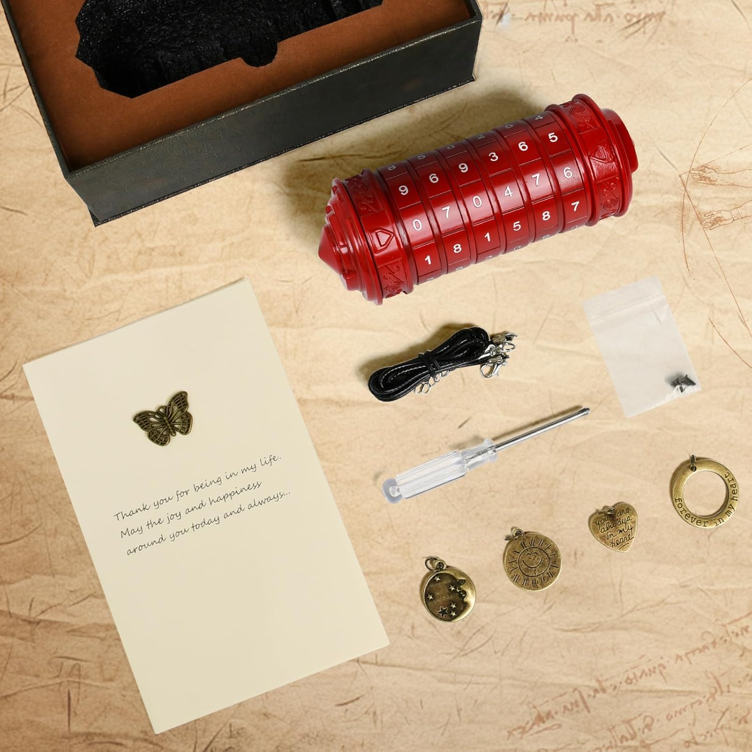 Da Vinci Code Numeric Cryptex Money Puzzle Box for Cash Gift, Jewelry Box with Hidden Compartment, Unique Puzzle Gift for Adults Brain Teaser Valentine’s Day Wedding & Anniversary Present