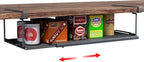 Expandable Under Cabinet Shelf, Extendable Under Shelf Storage with 0.94 Inches Thick Clips for Pantry Cabinet, Laundry Room, Shoe Rack. (Black, 1 Pack, Interior: 3.66" H x 8.26" D)