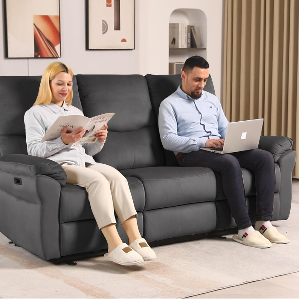 Reclining Sofa, Power Reclining Sofa with Drop-Down Table & Cup Holders, ...