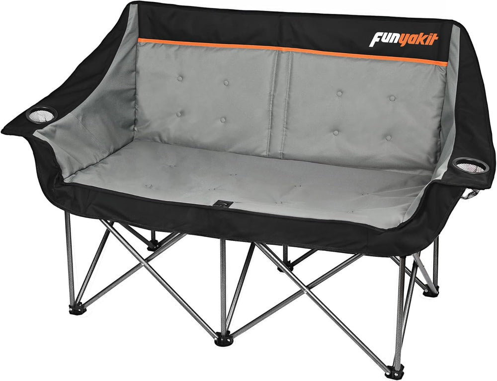 2 Person Camping Chair, Heavy Duty 650LBS Padded Loveseat for Couples & P...