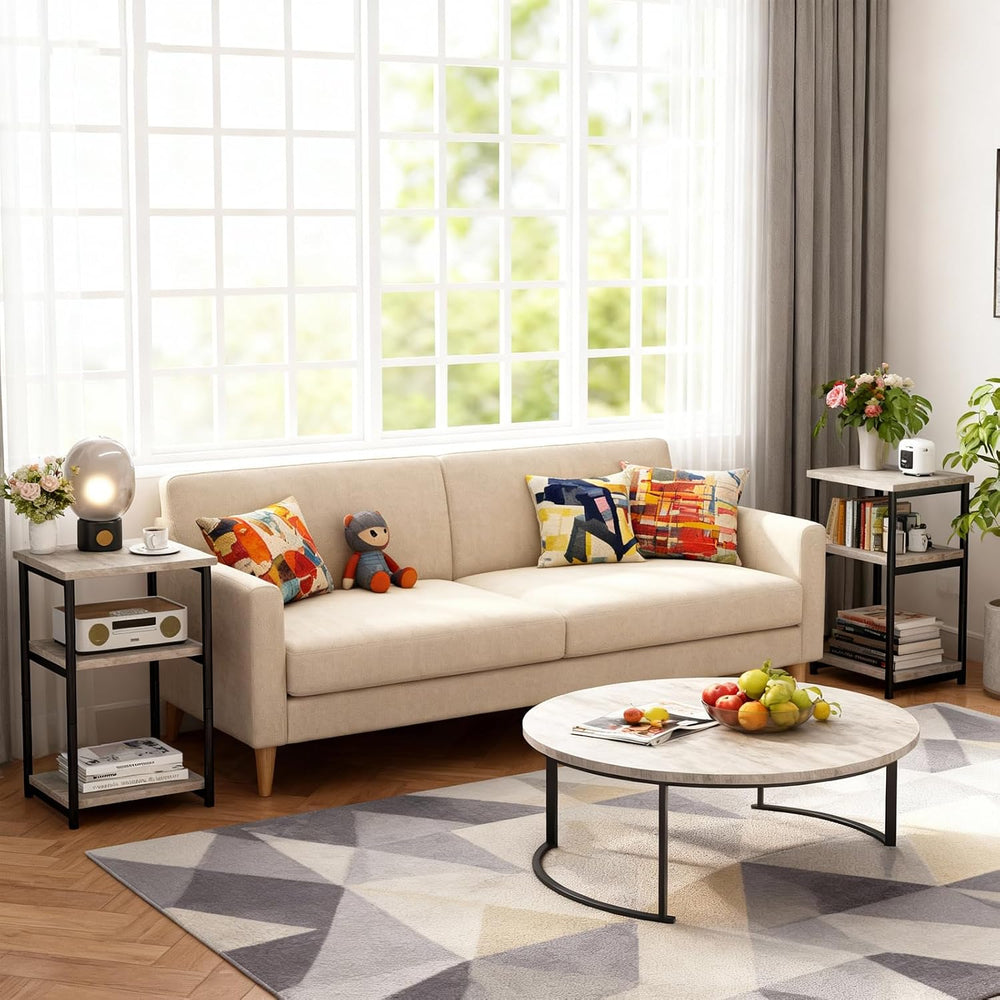 Garvee 3 Tier End Table, Tall Side Table with Storage, Telephone Tables with ...