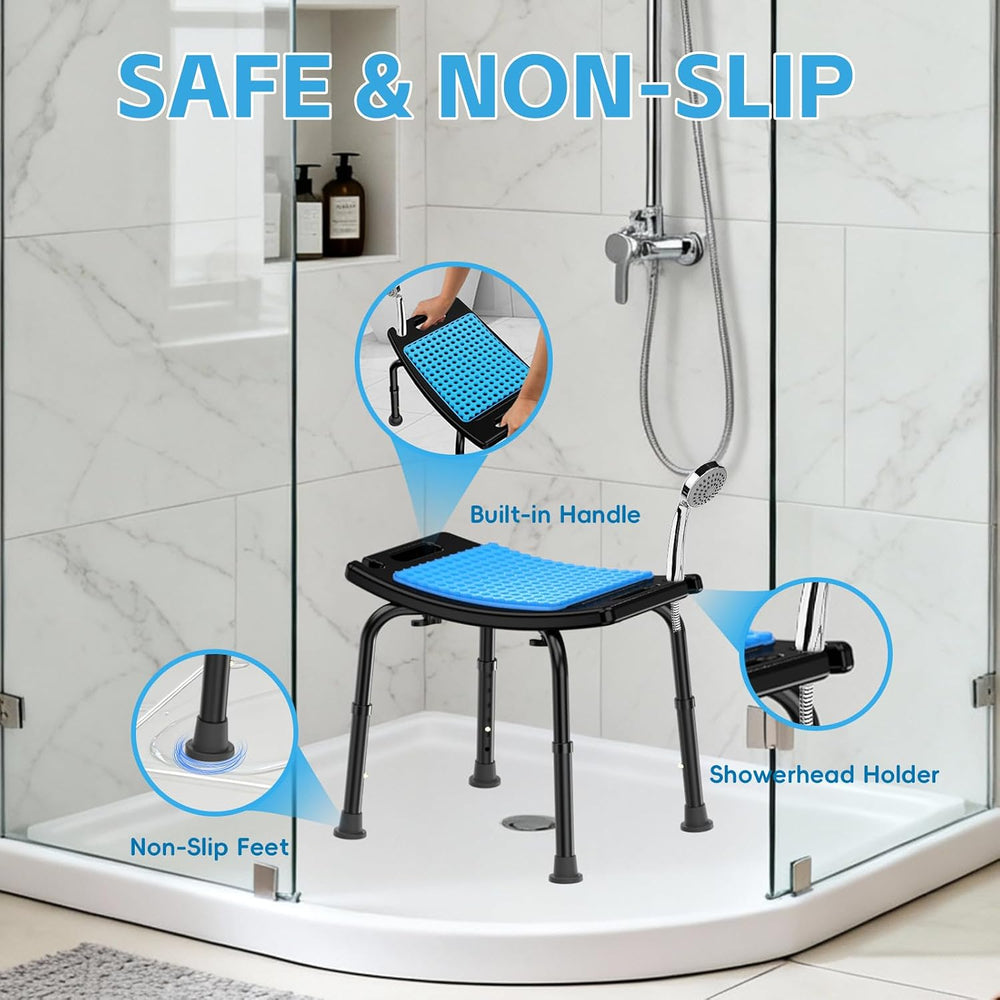 Onepeak Shower Stool for Inside Shower, Adjustable Height with Suction Feet, ...