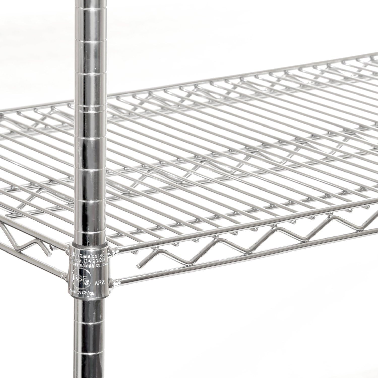 Seville Classics UltraDurable Heavy Duty NSF Solid Steel Wire Rack Storage Unit Organizer for Garage, Warehouse, Office, Restaurant, Classroom, Kitchen, 5-Tier Shelving, 60" W x 18" D