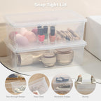 novelinks 12 Pack 6 Quart Clear Plastic Shoe Storage Bins with Lids(Clear) | Shoe Boxes Clear Plastic Stackable, Clear Shoe Storage Boxes, Shoe Containers, Shoe Bins, Craft Organizers and Storage