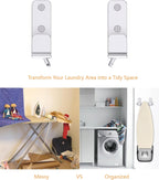 2PCS Ironing Board Wall Hook Modern Wall Mount Ironing Board Hanger for Laundry Rooms Rack Hanging Shelf Hanger Stainless Steel,Silver