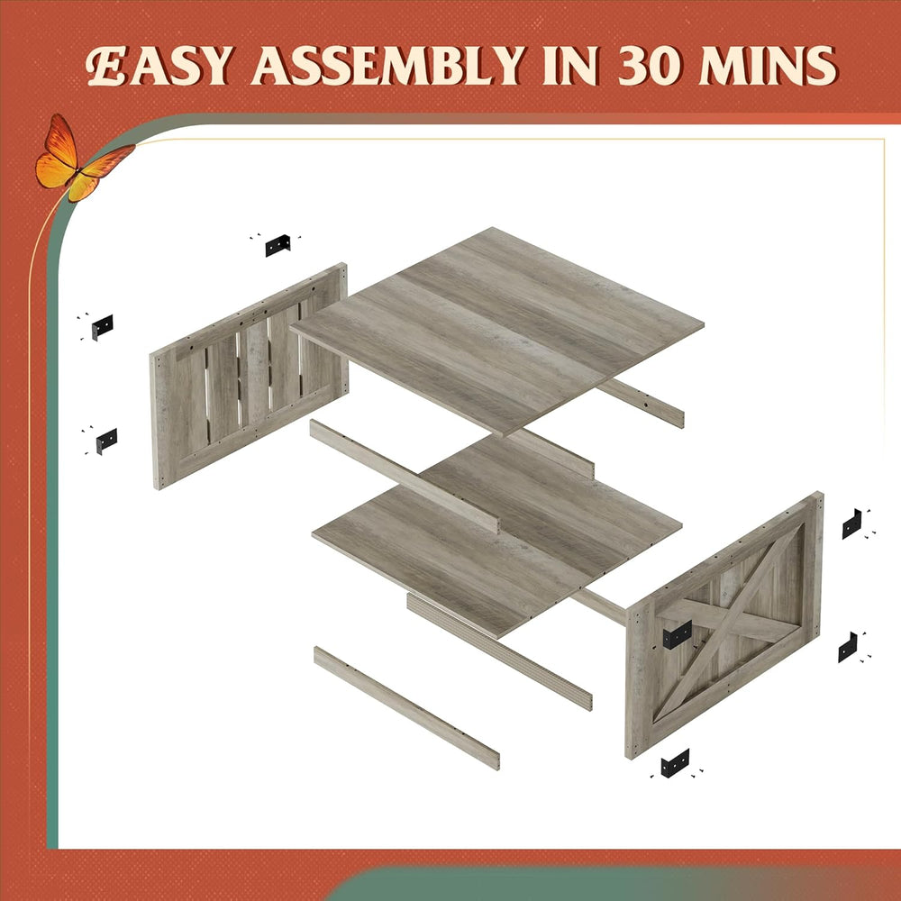 WLIVE Coffee Table, Farmhouse Coffee Table with Open Storage, 31.5" Wood...