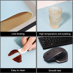 DAWNTREES Dual Sided Desk Mat,Leather Desk Pad,Cork Desk Mat Protector,with PU Leather Valet Tray Organizer,Large Mouse Pad,Desk Writing Pad for Office and Home(Light Blue 31.5"x15.8")