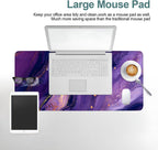 Purple Gaming Mouse Pad 31.5"x11.8"Desk Mat Anti-Slip Rubber Base & Durable Stitched Edges for Gamers Smooth Mouse Writing Surface for Desk Office/Home