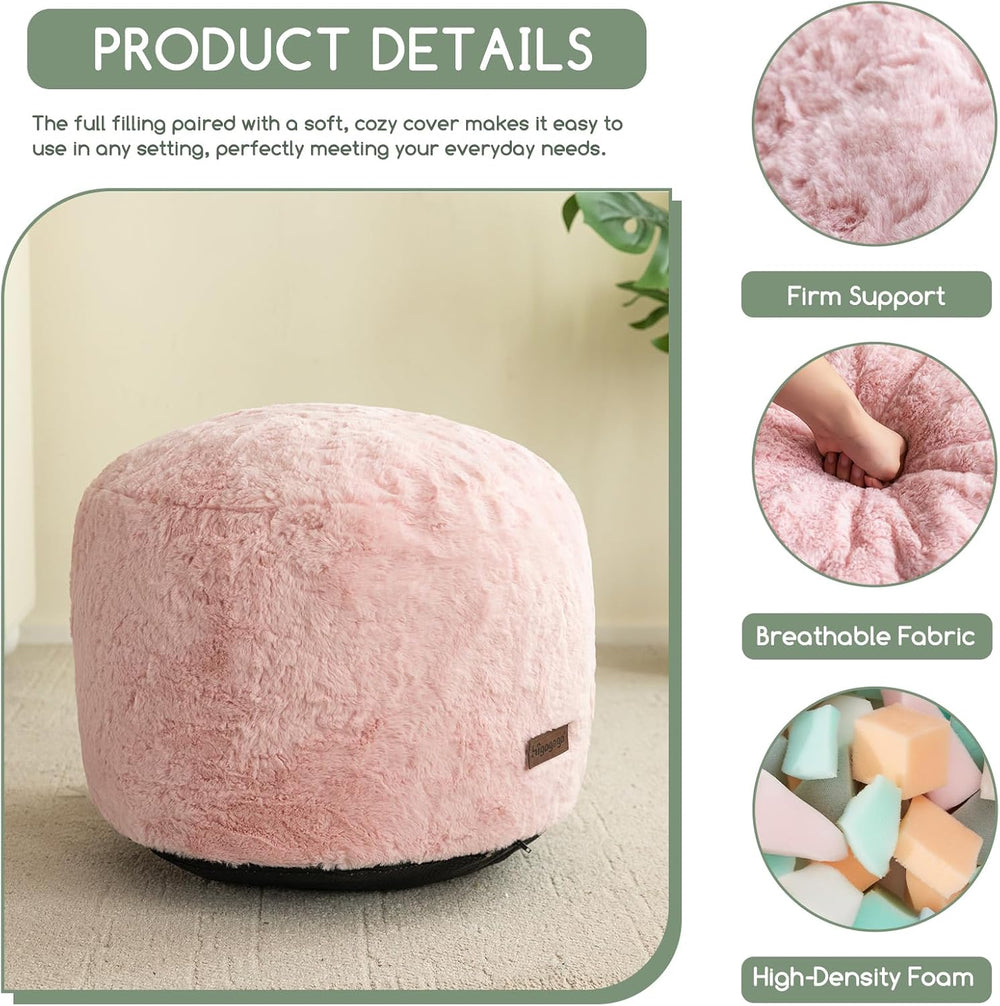 HIGOGOGO Pouf Stuffed Ottoman Round Modern Foam Filled Foot Rest Chair Decora...
