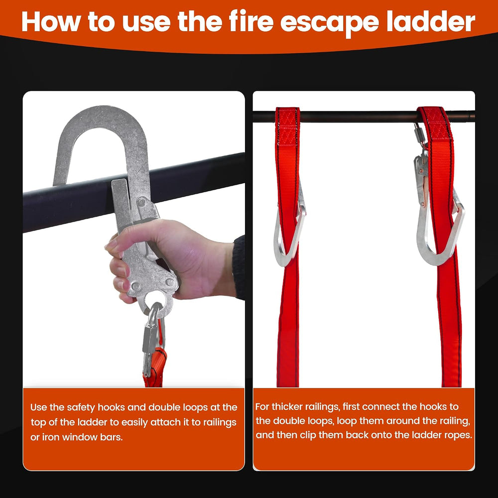 13 Ft 2 Story Collapsible Lightweight Fire Escape Ladder
