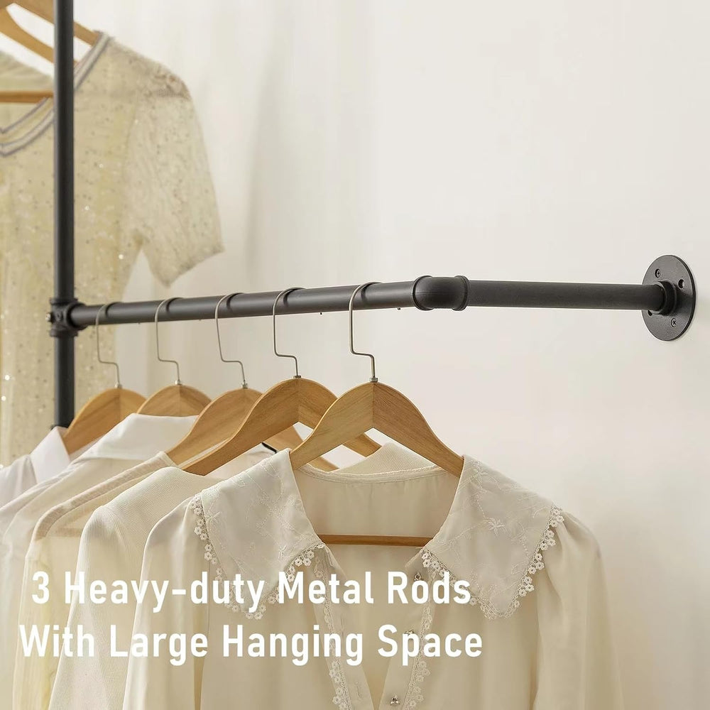Industrial Pipe Clothing Rack, Wall Clothes Rack, Hanging Rod, Garment Rack