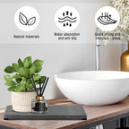 2PCS Water Absorbing Stone Tray, Fast Drying Stone Sink Tray, Water Absorbent Diatomite Trays, Stones Soap Trays, Diatomite Coasters for Kitchen Sink Bathroom Counter, Hand Soap Dish & Holders