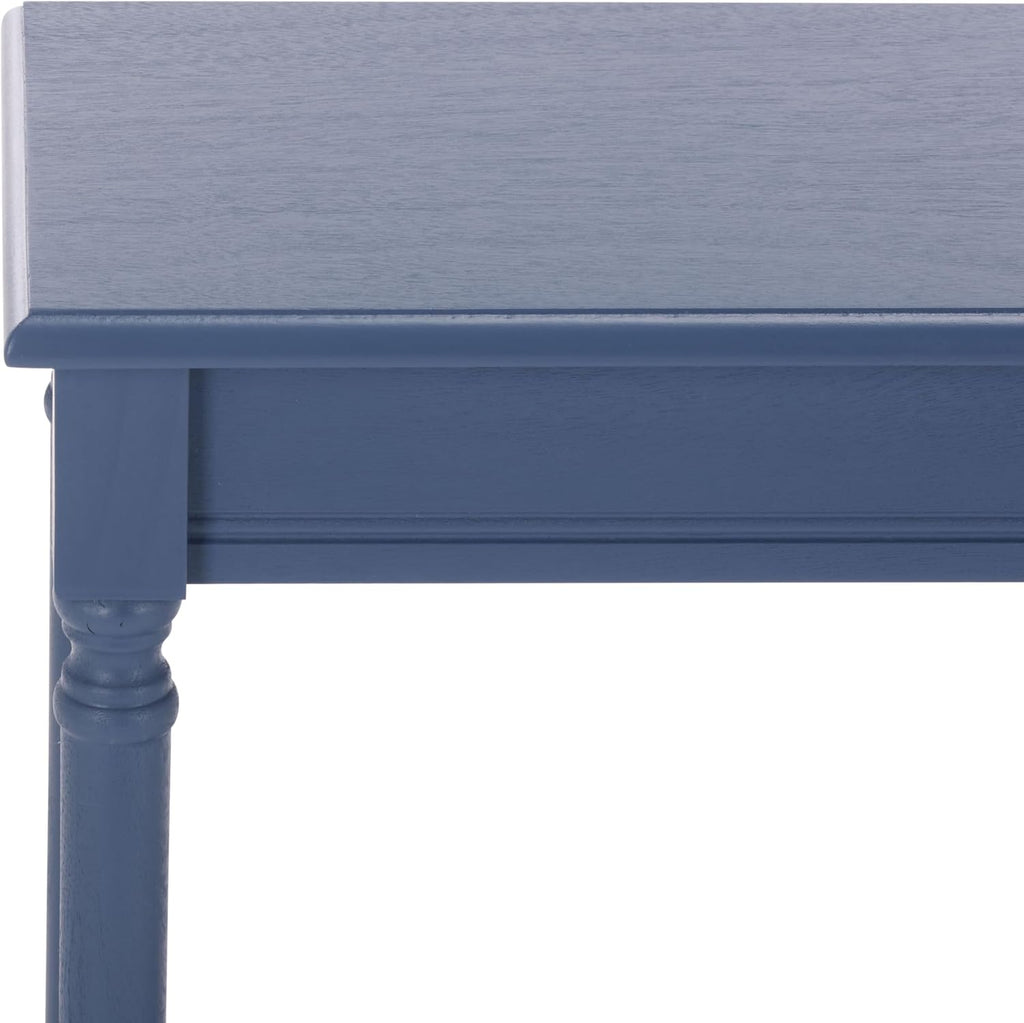 SAFAVIEH Furniture - Tinsley Rectangle Console Table - Blue - Solid Wood - Farmhouse Turned-Leg Design - Ideal for Entryway, Living Room, Hallway, 28" W x 11.75" D x 28" H (CNS5724F)