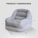 Giant Bean Bag Chair with Armrests - Oversized Cozy Seating for Adults, Corduroy Fabric & High - Density Foam Filling, Ideal Lounge for Living Room, Bedroom & Gaming Room (Grey)