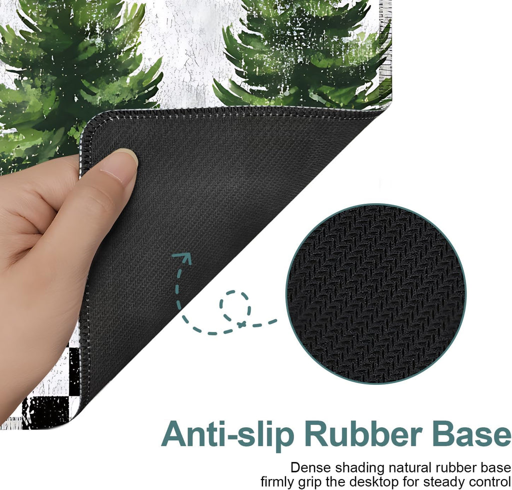 Christmas Tree Gaming Mouse Pad 35.4"x15.7"Desk Mat Anti-Slip Rubber Base & Durable Stitched Edges for Gamers Smooth Mouse Writing Surface for Desk Office/Home