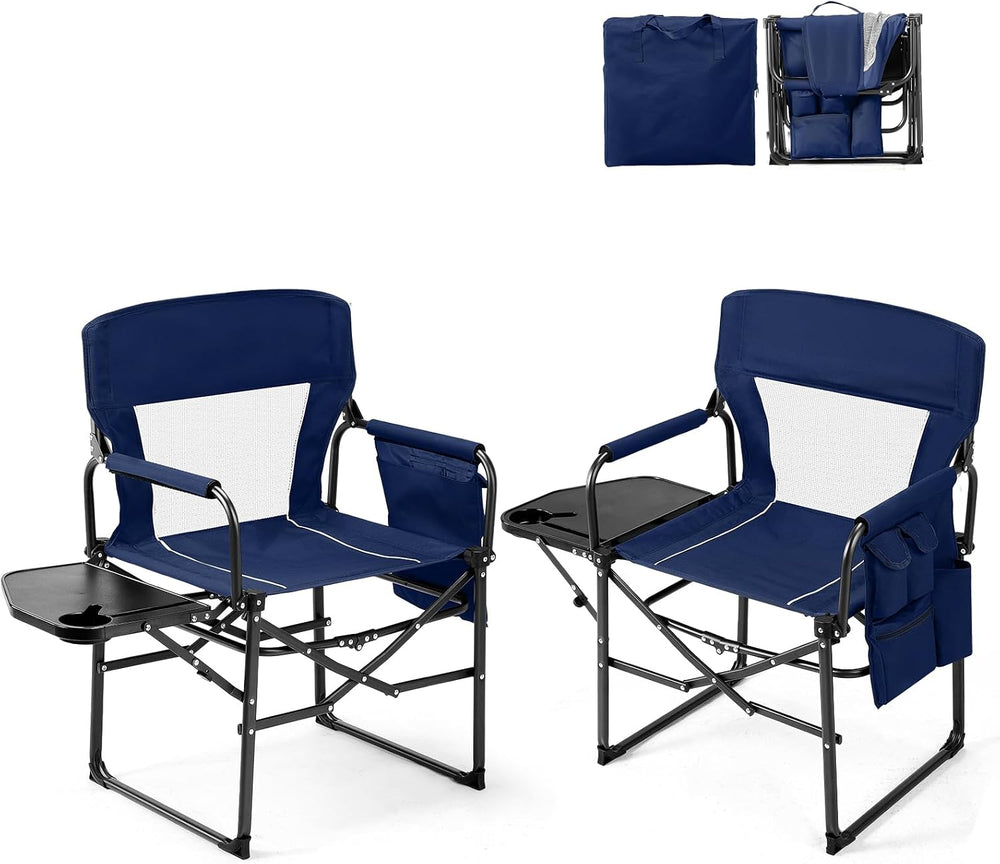 VINGLI Camping Chairs, Directors Chair, Camping Chair with Side Table & C...