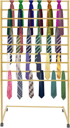 10 Tiers Rolling Display Tie & Scarf Rack Towel Belt Pants Hangers Hijab Stand Ribbon Organizer, Floor Standing Tie Scarves Necktie Holder Hanging Rack for Home Commercial Clothing Retail Store