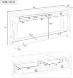 Merax 64" Classic Wood Console Table with Drawers and Bottom Shelf for Entryway Hallway Living Room (Espresso)