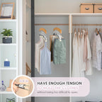 Leggings Hangers, Wooden Closet Hanging Leggings Storage Organizer Scarf Hangers with 24 Clips, 360° Swivel Hook, Burlywood, 2 Pcs