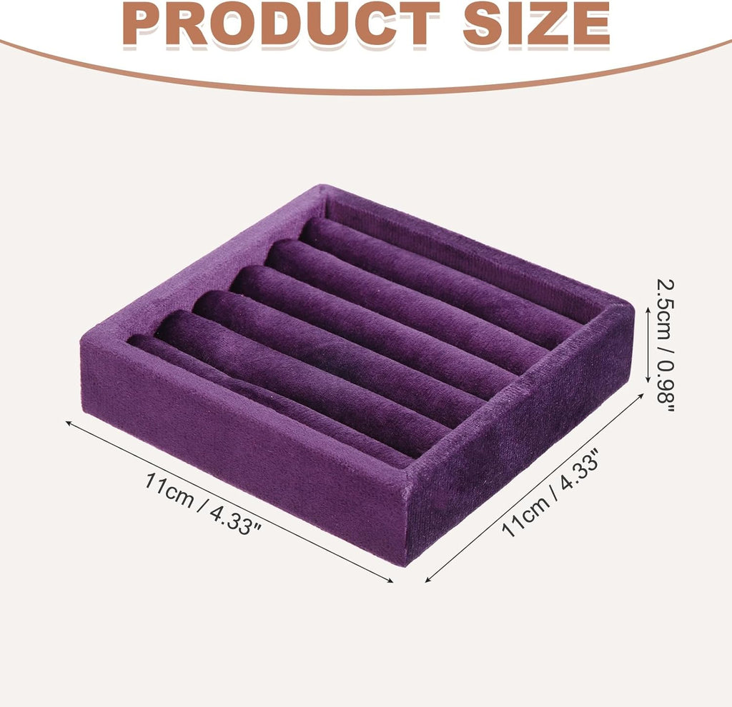 uxcell Stackable Jewelry Storage Tray, Jewelry Tray Drawer Organizer, Small Display Box for Earrings, Necklaces, Rings and Bracelets, Dark Purple
