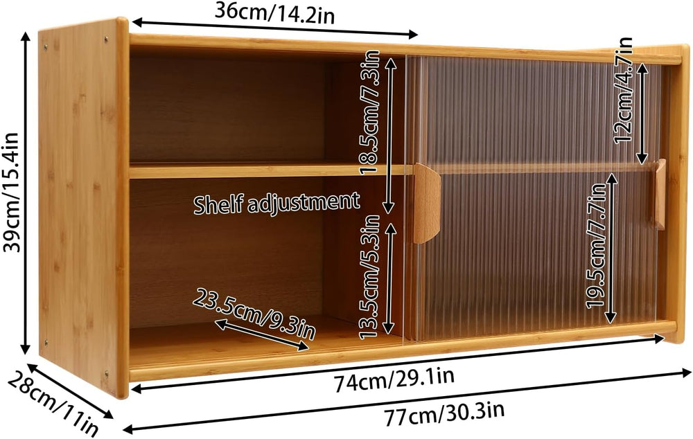Wall Pantry Cabinet with Adjustable Shelf, Wall Mounted Kitchen Sideboard wit...