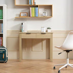 VEVOR Small Desk with Drawers, Wooden Table for Home Office, Small Computer Desk with Storage, Vanity Desk with Drawers, Study Table for Adults/Students for Drawing, Reading, Writing, Light Wood
