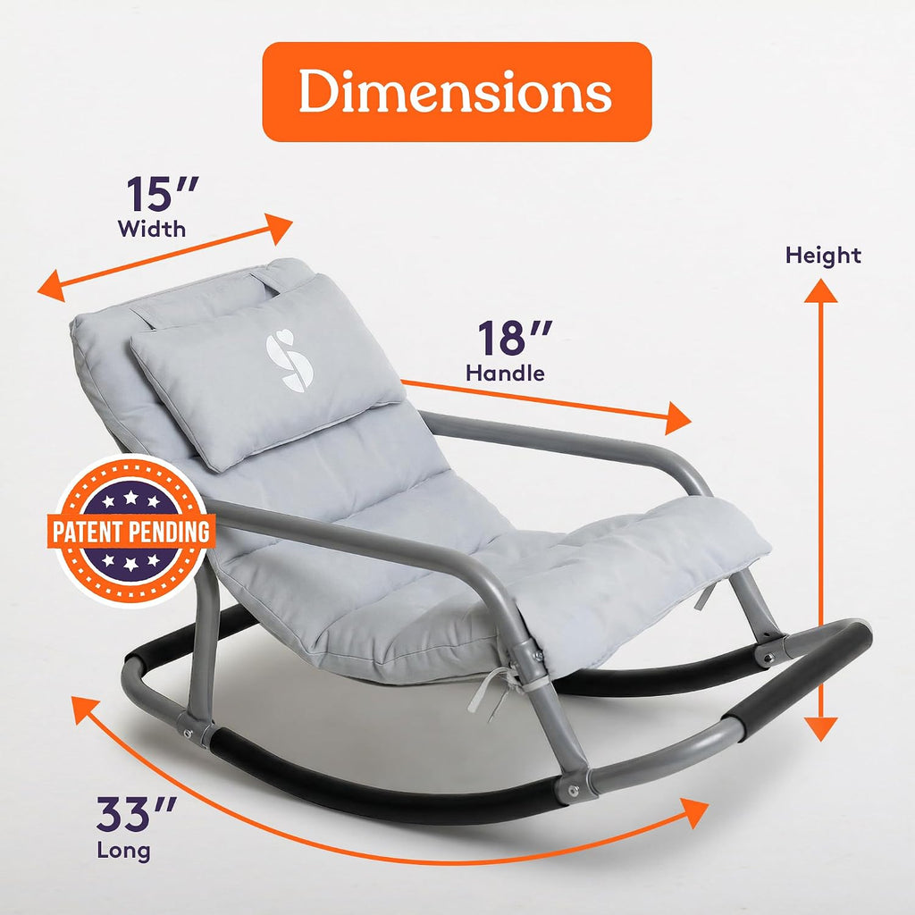 Special Supplies Sensory Rocking Chair for Kids - Comfortable Kids Rocker- Versatile Floor Chair with Soft Fabric and Stability for Playroom, Bedroom, or Nursery (Ages 3+) (Grey)