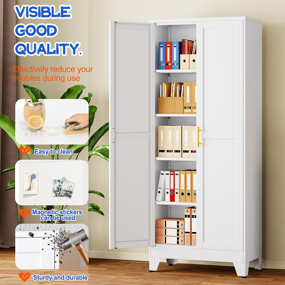 GAIOUS 71''Tall Metal Garage Storage Cabinet,File Cabinet with Door a...
