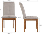 DAGONHIL Dining Chairs Set of 4, Modern Upholstered Fabric Dining Room Chairs, Armless Kitchen Chairs with Wood Legs and Padded Seat for Living Room, Bedroom, Kitchen (Grey)
