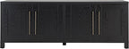Henn&Hart TV Stand for TVs up to 75" with 2 Concealed Storage Cabinets with an Adjustable Shelf for Living Room, Family Room, or Office, Natural Black