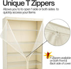 Formosa Covers Premium Clear Front Wire Shelf Steel Rack Cover Off White - Heavy-Duty Storage Solution for Wire Shelving Rack (48”Wx18”Dx72”H) - Waterproof PVC, Water/Dust Resistant Fabric, Zippers | Keep It Clean & Seen | Dustproof Waterproof 300D