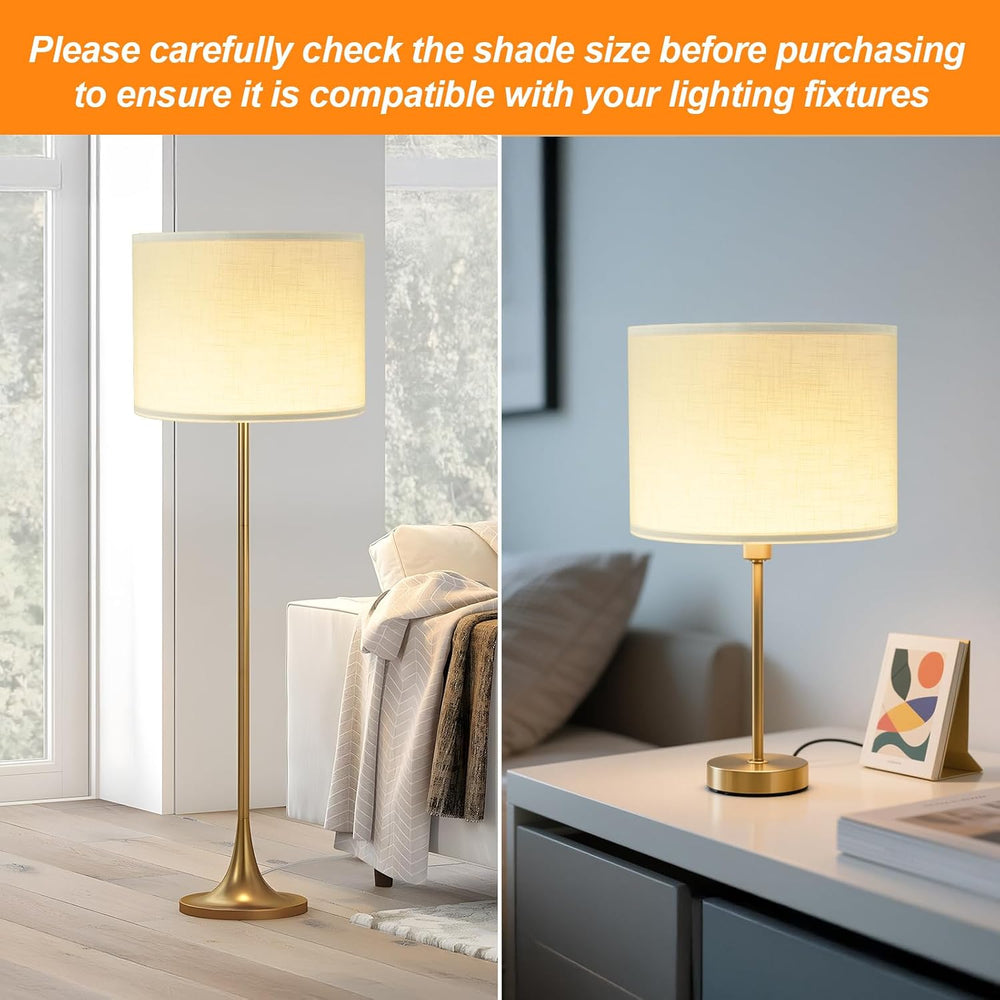 4 Pack White Drum Lamp Shades for Table Lamps, 13 Inch Top and Bottom x 10 In...