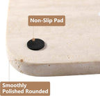 Marble Vanity Tray for Dresser Organizer, Travertine Bathroom Tray Countertop, Beige Decorative Serving Trays, Kitchen Sink Storage, Jewelry & Perfume Holder(Travertino Romano)