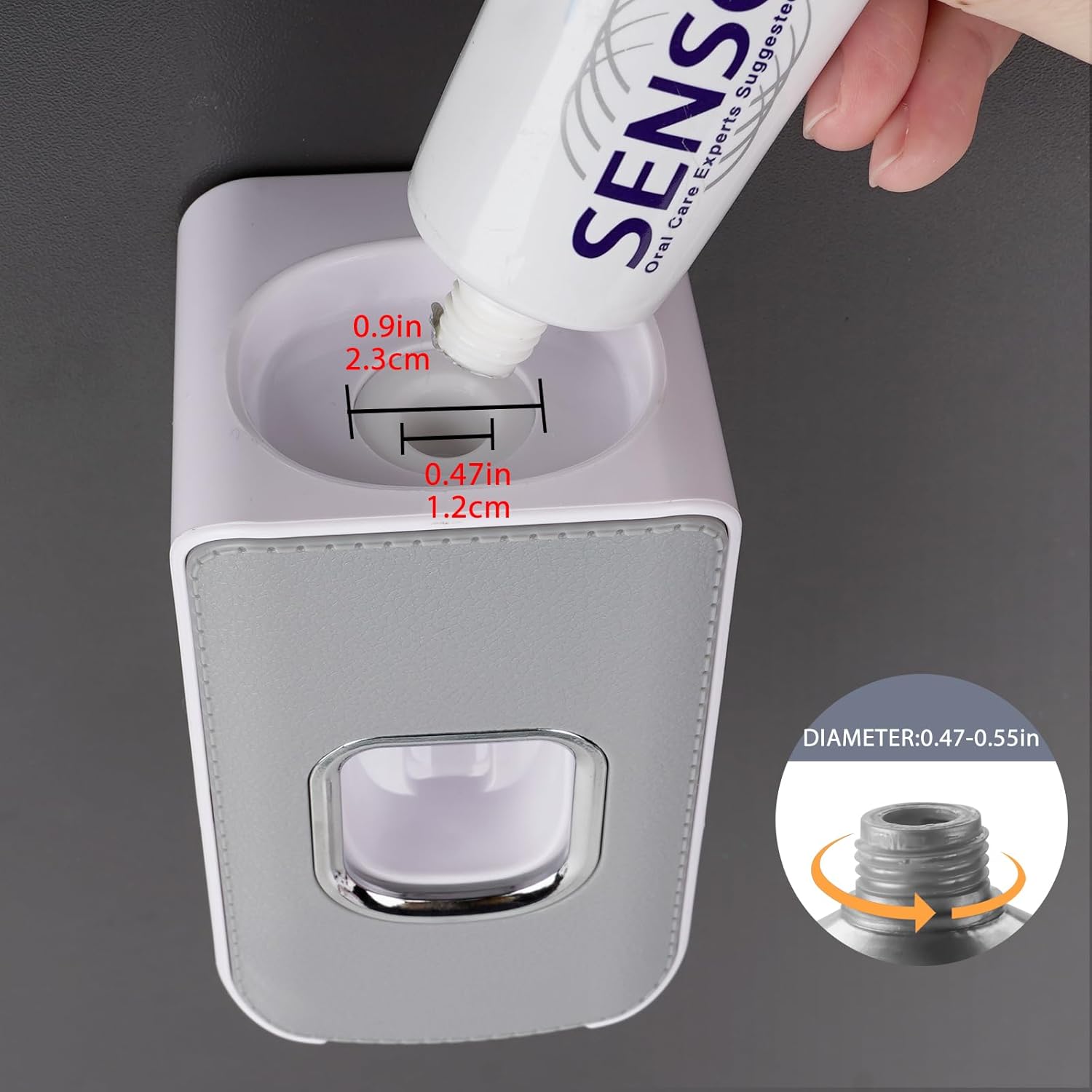 2 Slot Plastic Toothbrush Holder and Toothpaste Dispenser Wall Mounted, Automatic Toothpaste Squeezer, 2 in 1 Tooth Brush Toothpaste Organizer for Shower (Grey)