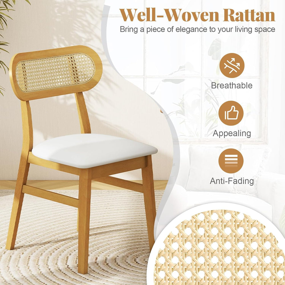 GOFLAME Wooden Dining Chairs Set of 4, Mid-Century Modern Kitchen Chairs with...