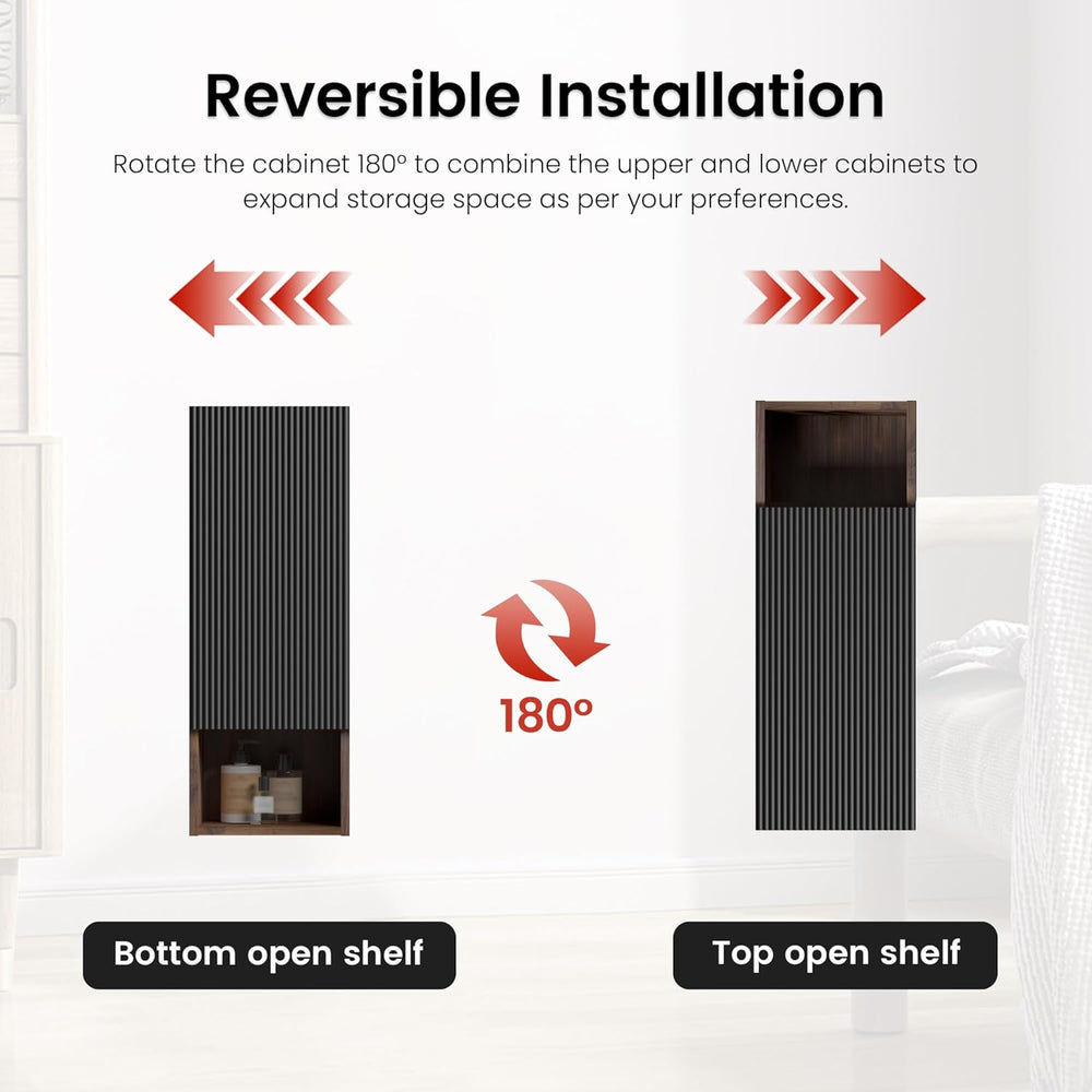 12" Floating Bathroom Storage Cabinet, Modern Wall Cabinets with Soft-Cl...