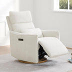 CHITA Power Swivel Glider Recliner Chair, Dual Motor Nursery Glider, Cream | Nursery Rocking Chair with Adjustable Power Headrest, FSC Certified Solid Wood Base, for Bedroom, Living Room
